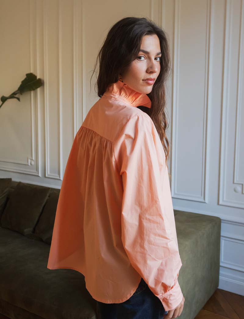 Pfirsichfarbene Bluse Gustava