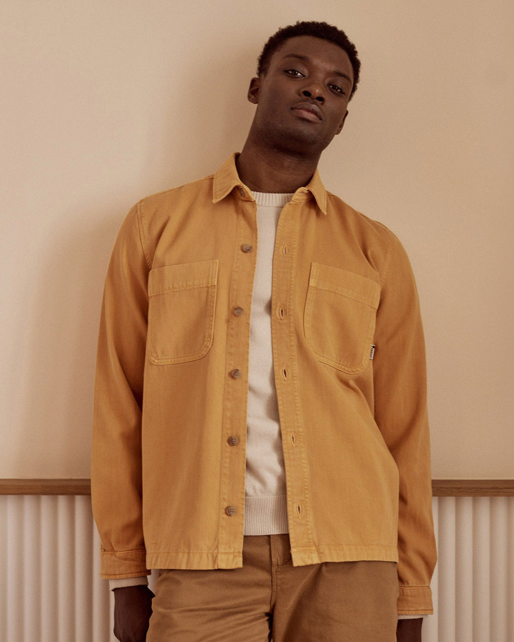 Light Orange Cotton Overshirt