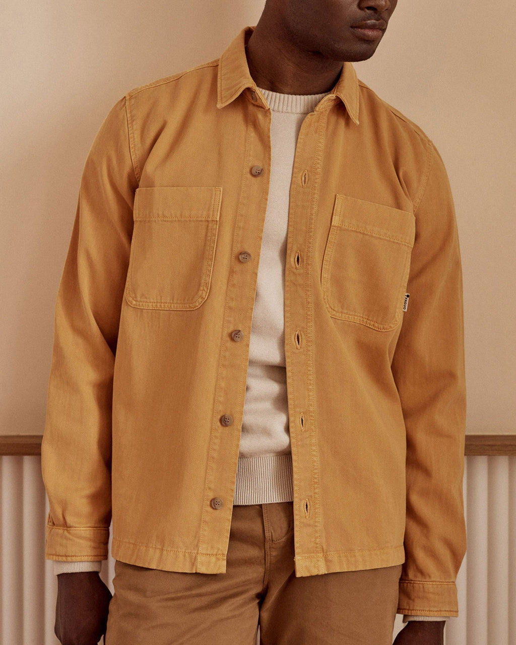 Light Orange Cotton Overshirt