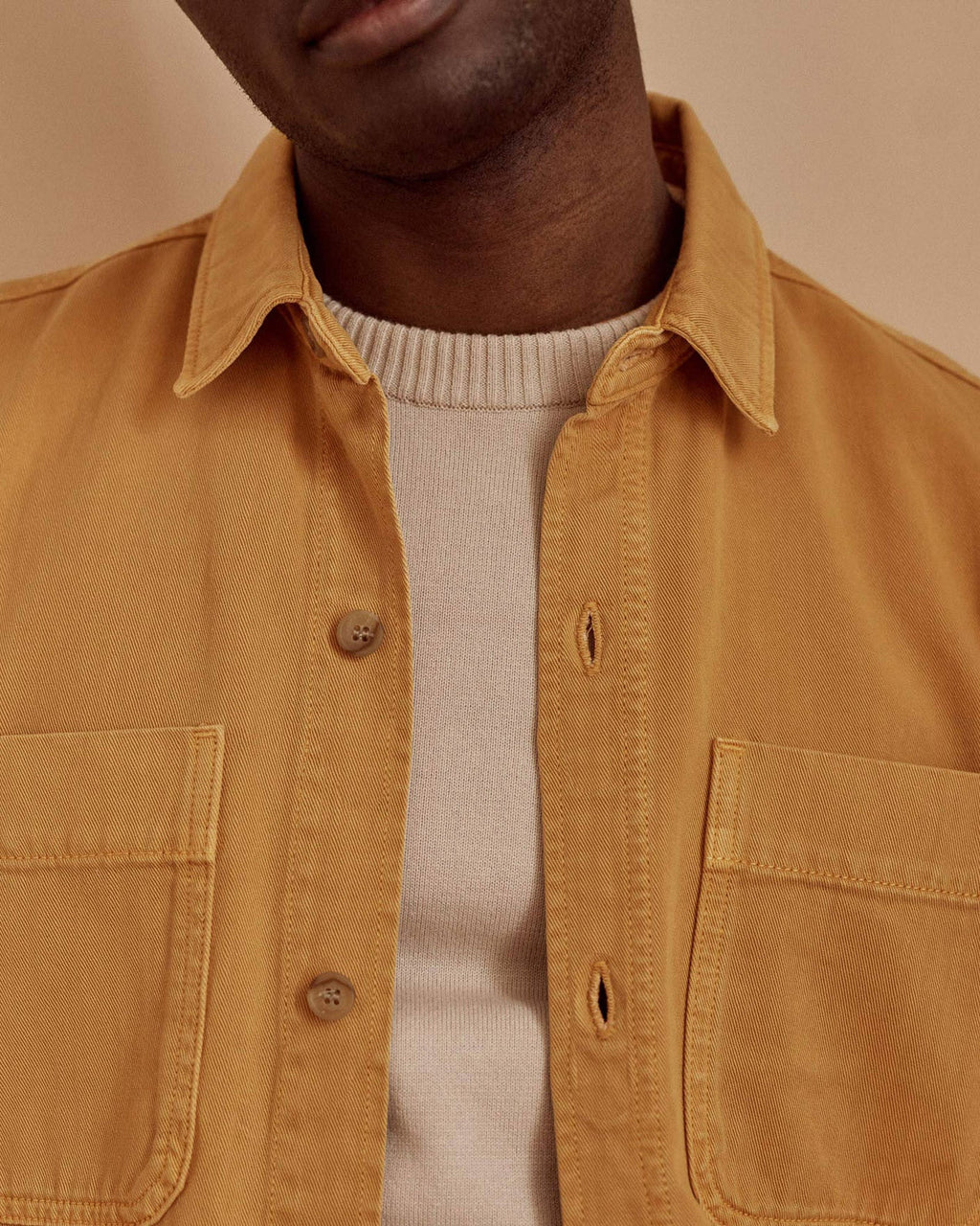 Light Orange Cotton Overshirt