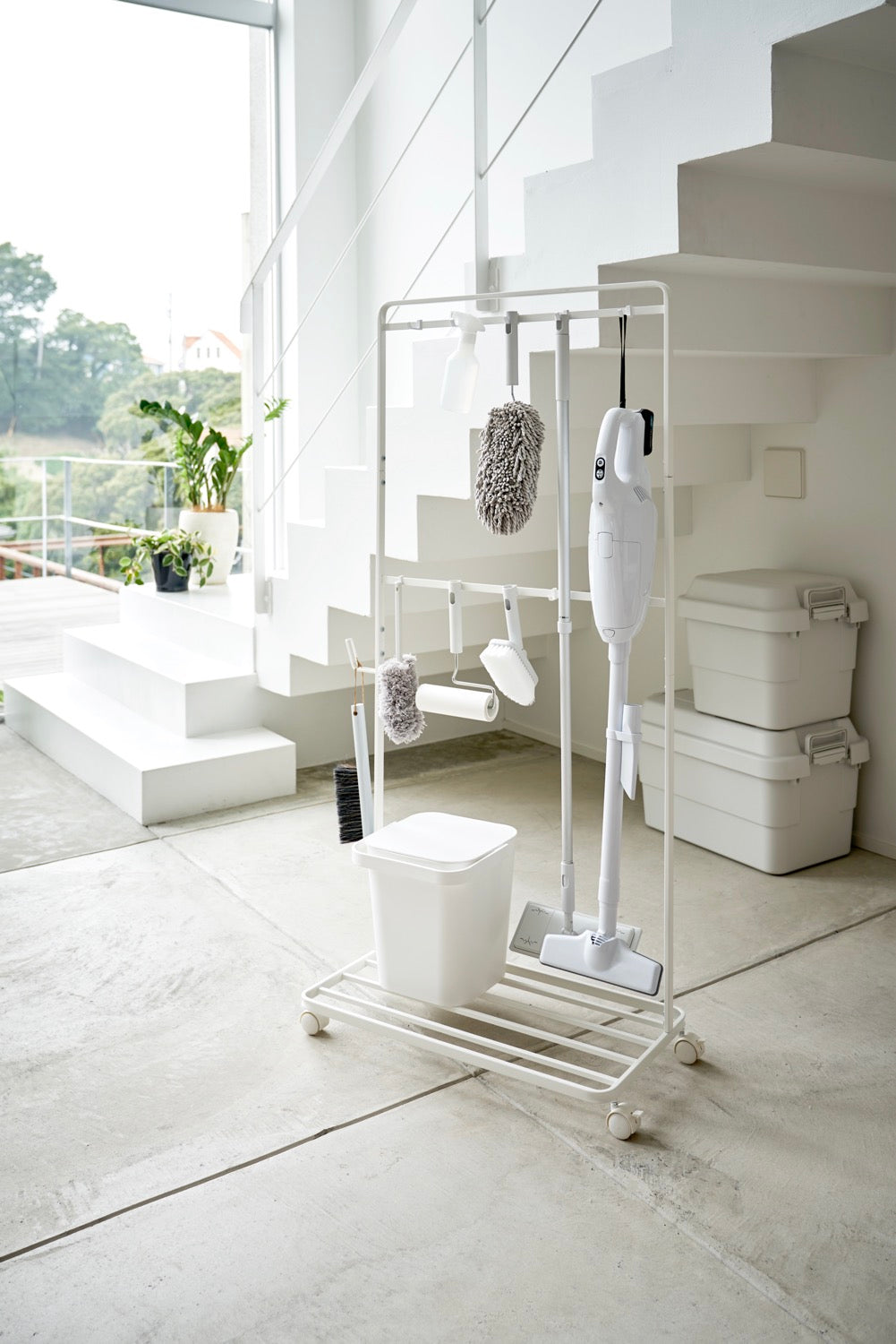 Storage Rack with Wheels - Tower - White