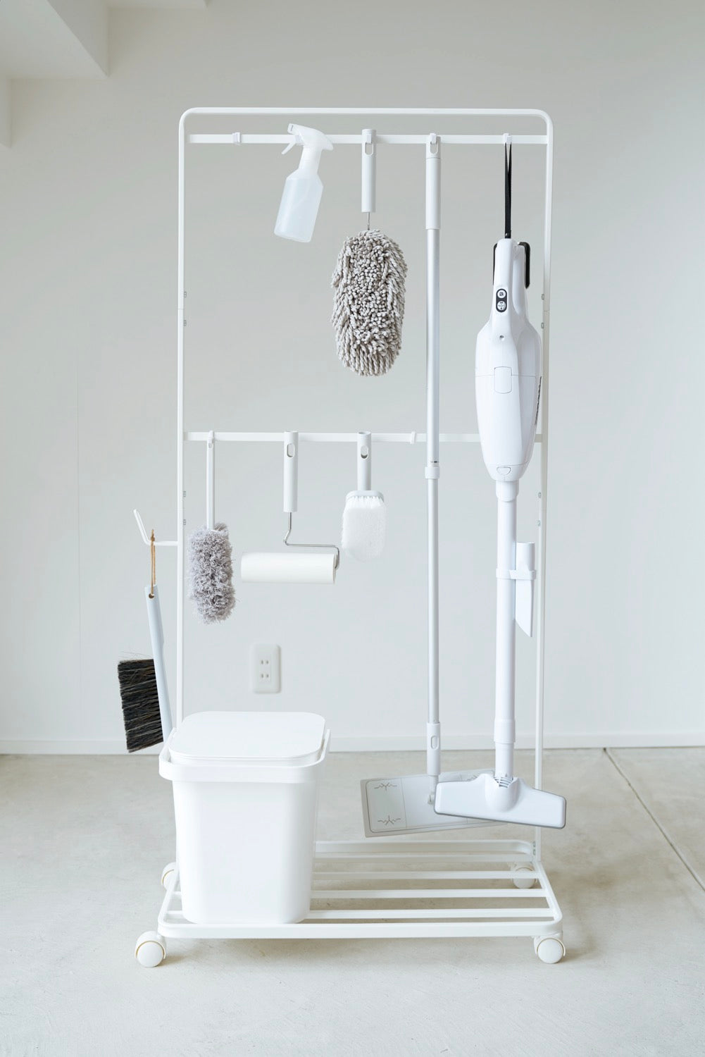 Storage Rack with Wheels - Tower - White