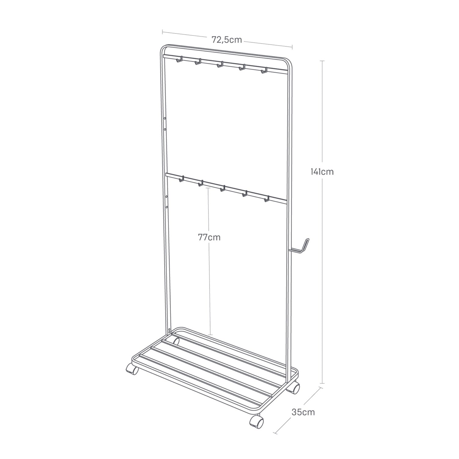 Storage Rack with Wheels - Tower - White