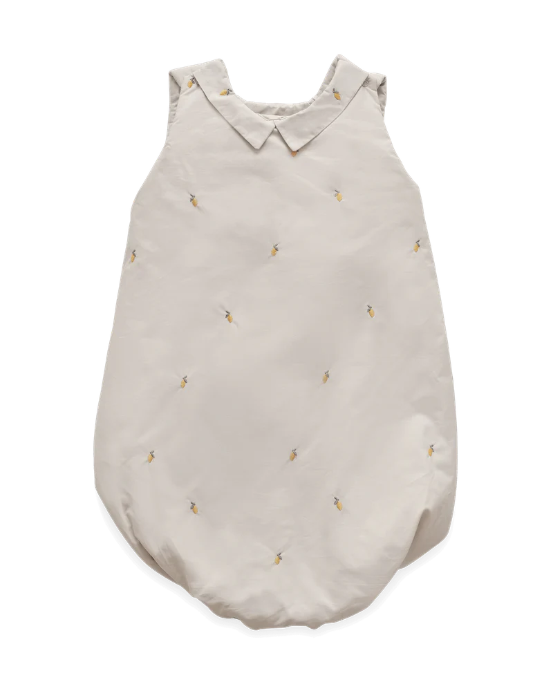 Percale Embroidery Sleeping Bag - Lemon