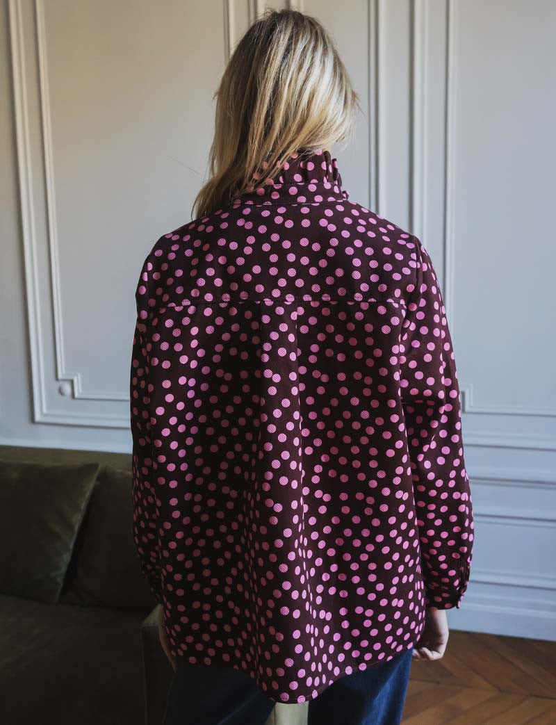 Veste À Pois Bordeaux & Rose Denvy