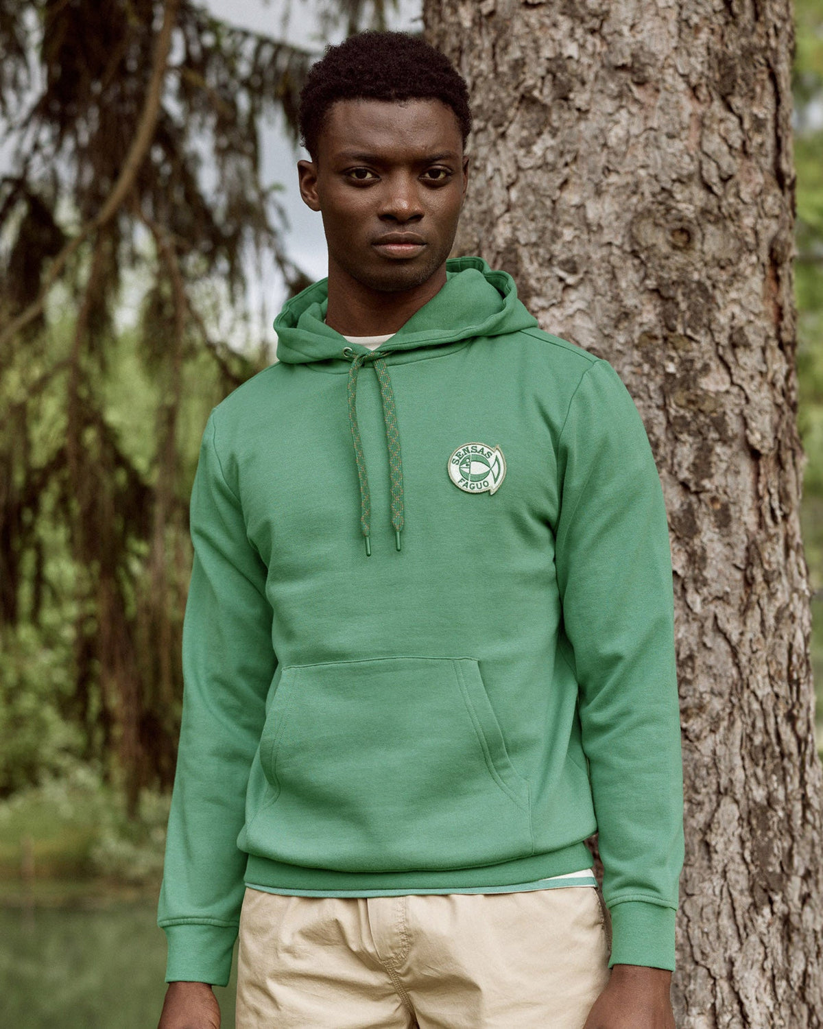 Green Cotton Hoodie