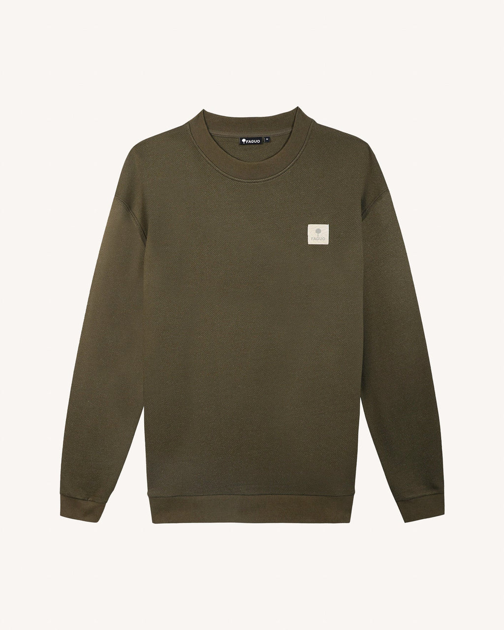 Sudadera de cuello redondo oversize marrón oscuro