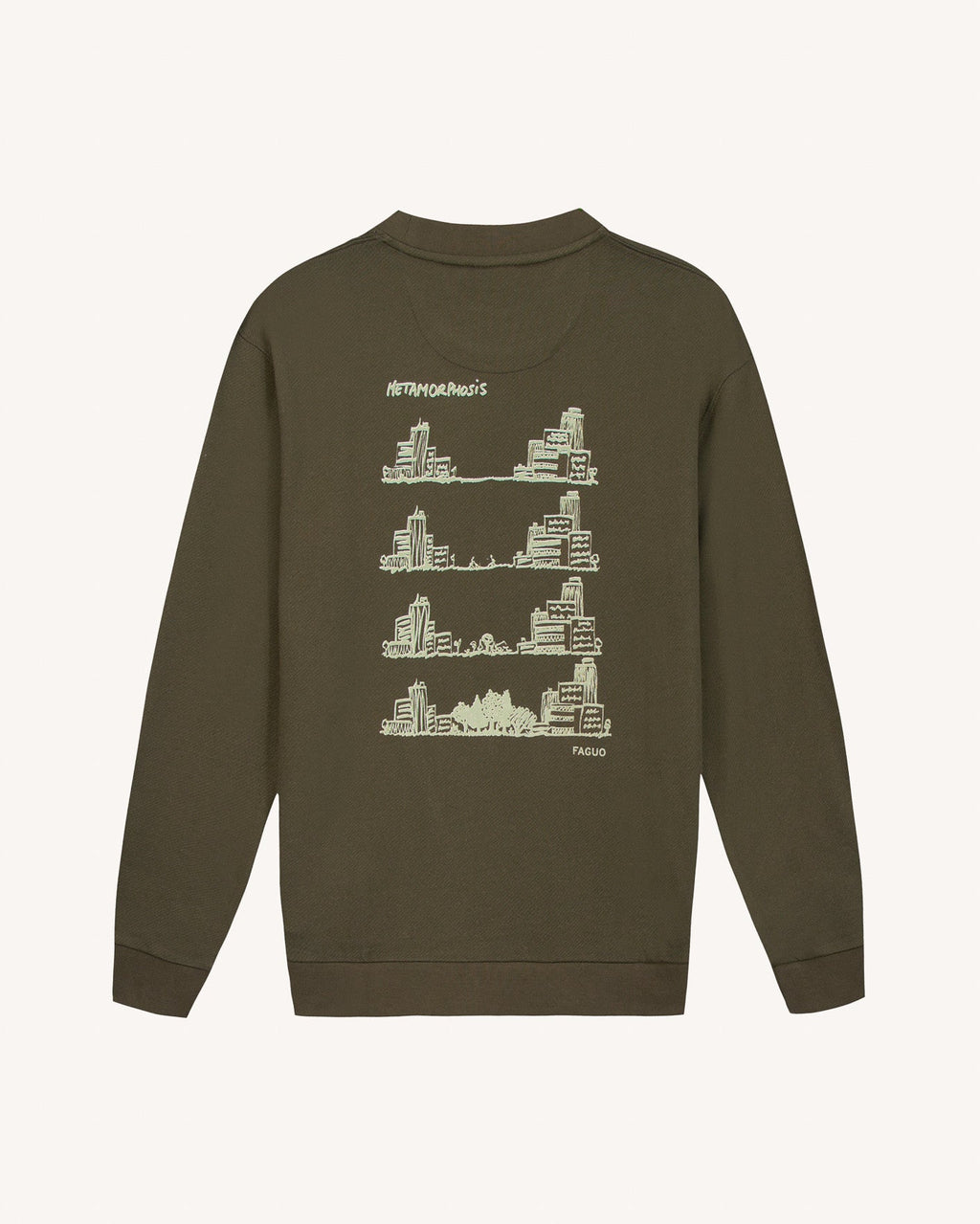 Sudadera de cuello redondo oversize marrón oscuro