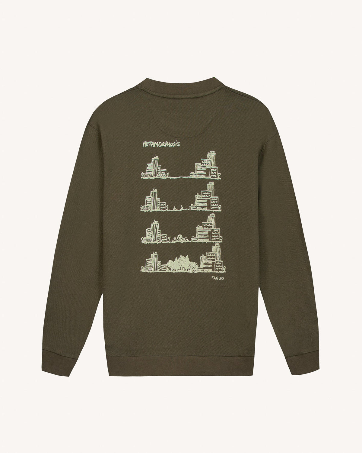 Sudadera de cuello redondo oversize marrón oscuro