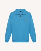 Sudadera con cremallera azul celeste de algodón
