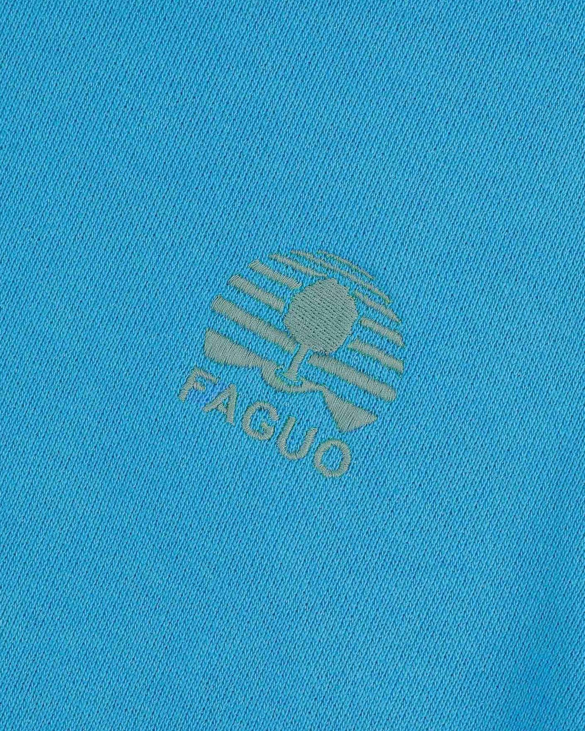 Sudadera con cremallera azul celeste de algodón