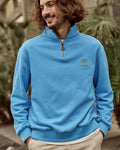 Sudadera con cremallera azul celeste de algodón