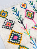 Tapis Berbère Marocain Azilal - Ecru À Motifs Colorés