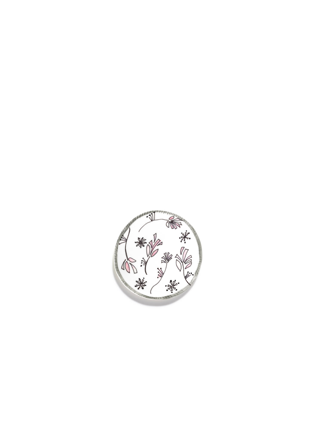 Midnight Flowers - 2er-Set Brotteller - Bone-China-Porzellan - Fiore Rosa