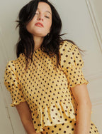 Top De Lunares Amarillo Y Choco Paloma