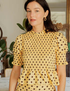 Top De Lunares Amarillo Y Choco Paloma