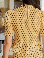 Top De Lunares Amarillo Y Choco Paloma