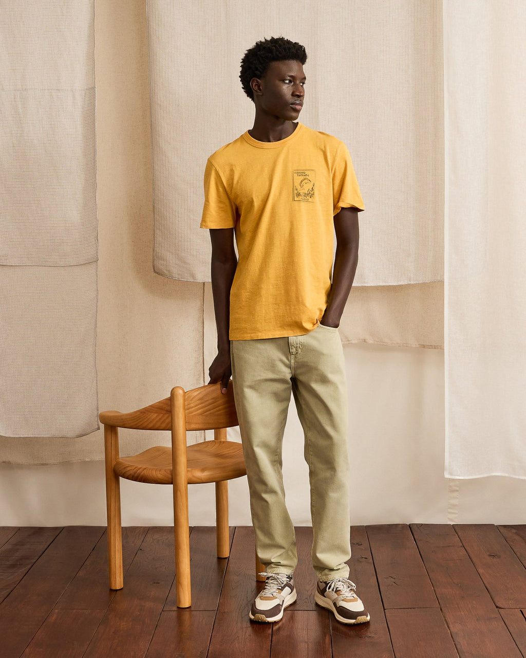 Camiseta Ocre de Algodón