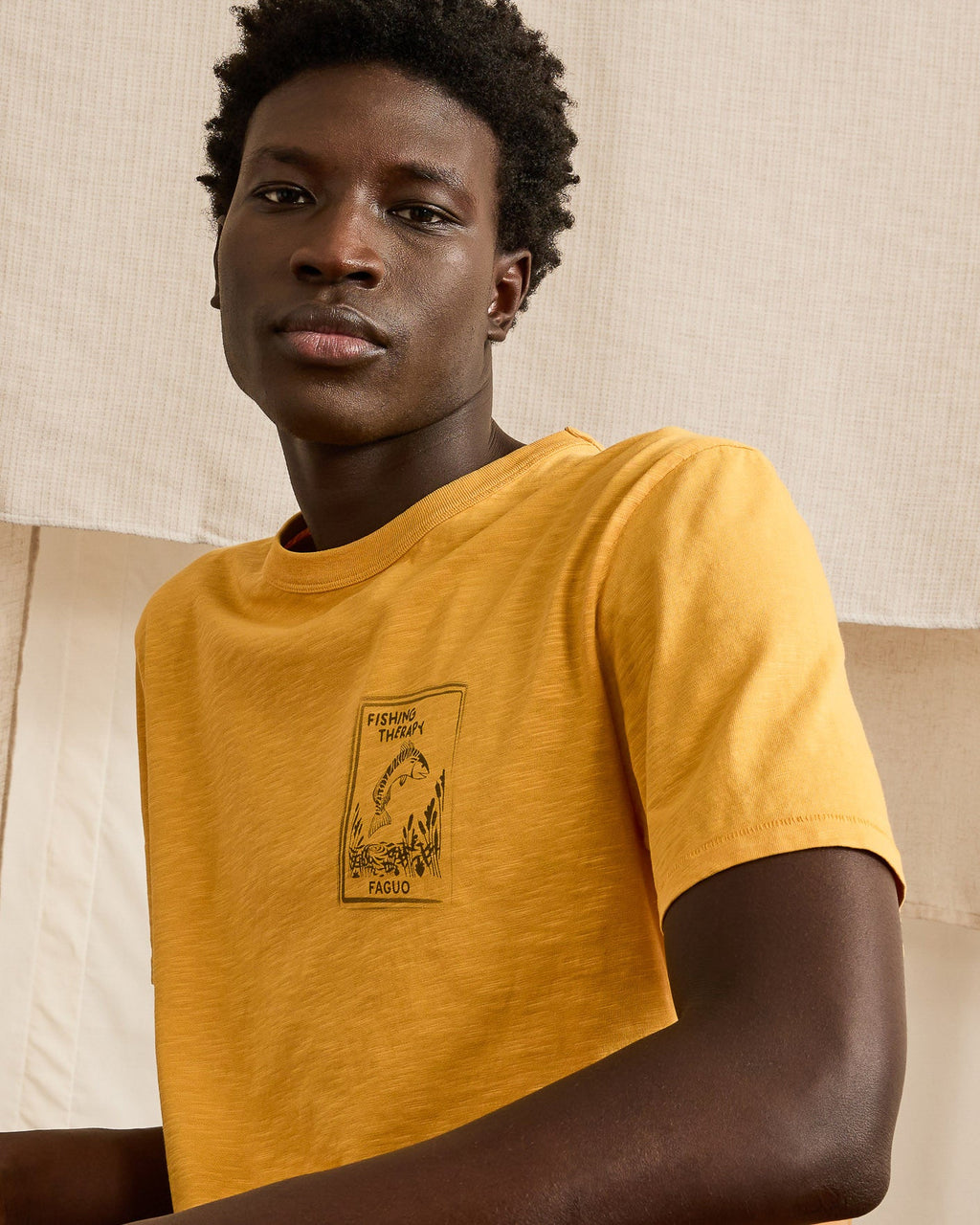Camiseta Ocre de Algodón