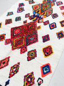 Tapis Berbère Marocain Azilal - Ecru À Motifs Colorés