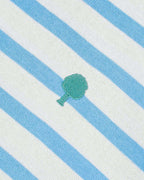 White and Sky Blue Cotton Breton Top