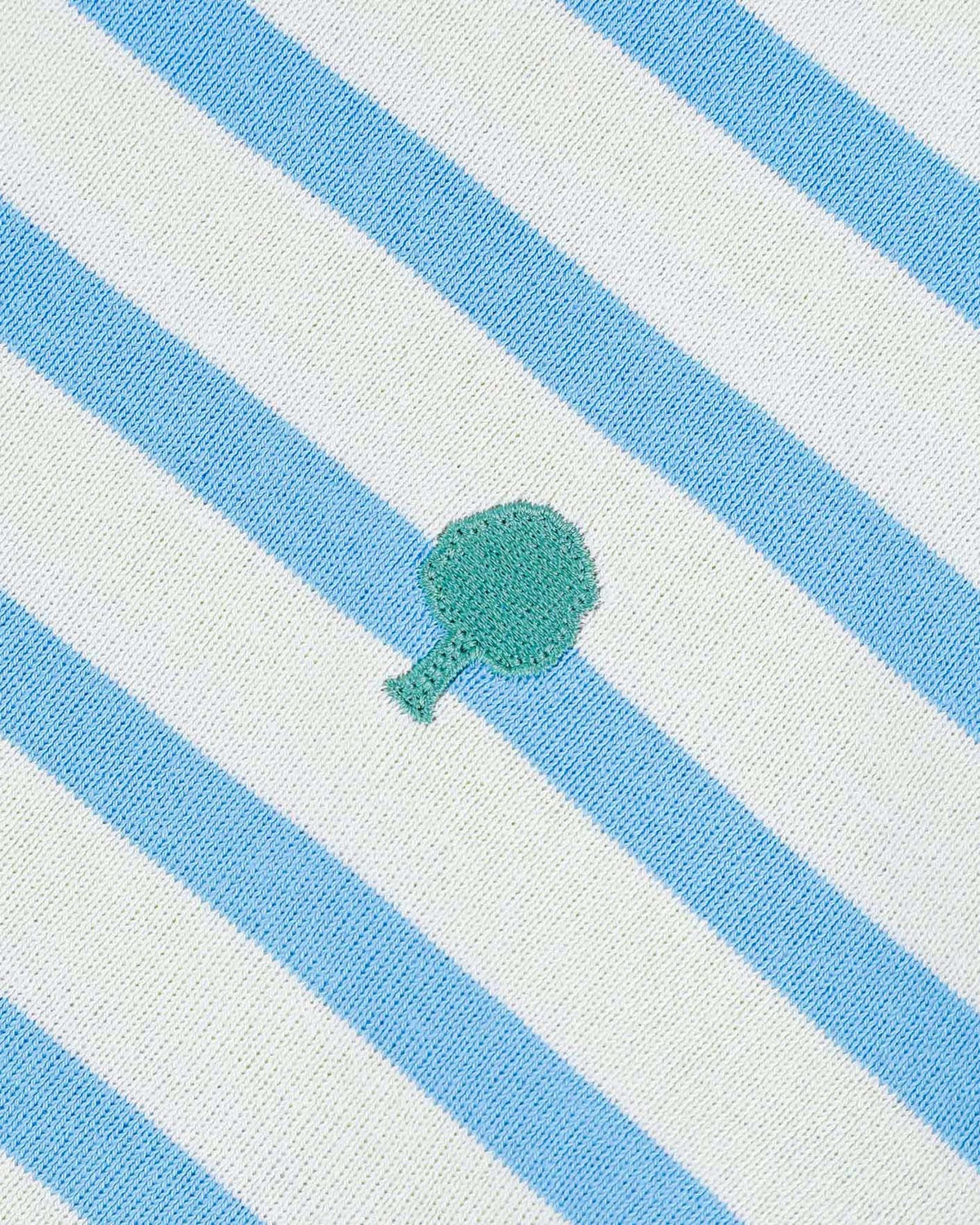 White and Sky Blue Cotton Breton Top