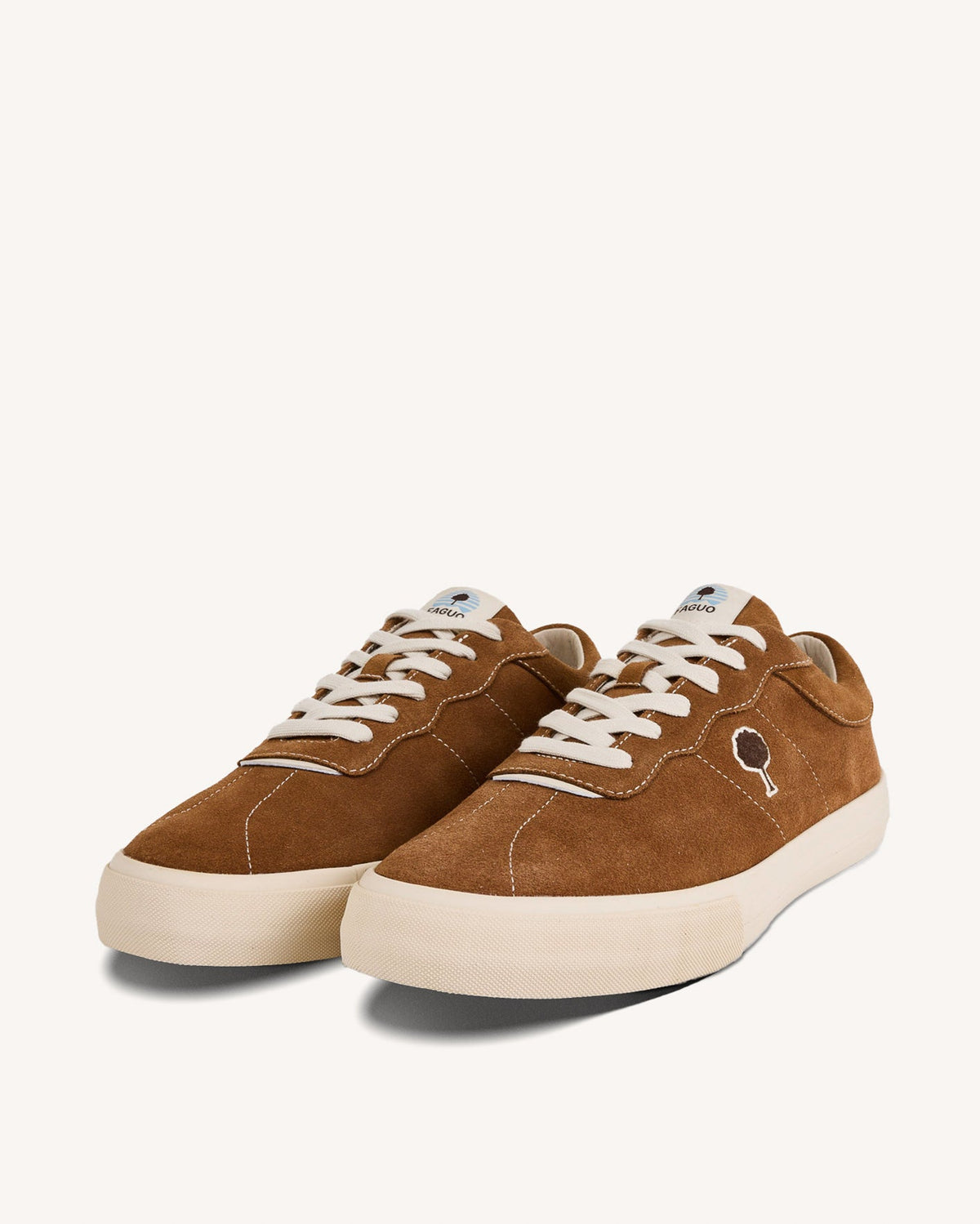 Sneakers in pelle scamosciata cammello