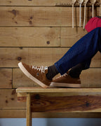 Sneakers in pelle scamosciata cammello