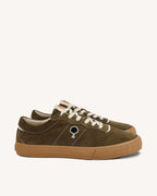 Baskets Cuir Suède Kaki