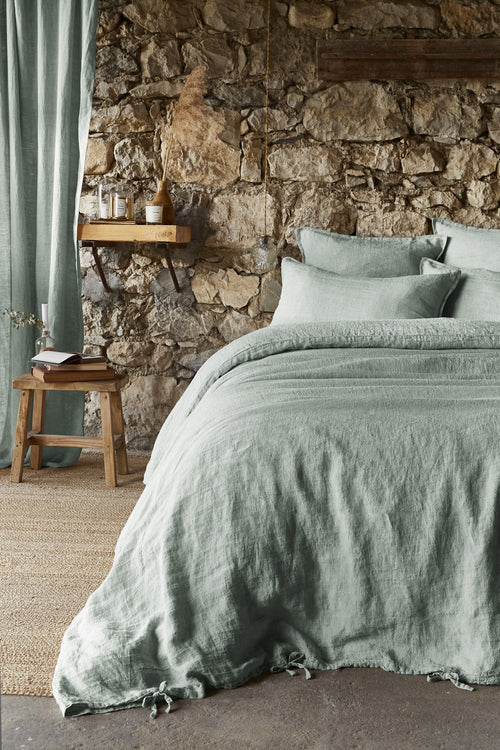 Housse De Couette - Lin Lavé - Soline - Eucalyptus