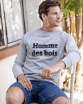 Sudadera de cuello redondo gris de algodón