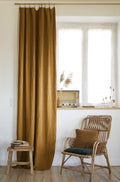 Cortina Ajustable + Anillas - Lino Lavado - Soline - Caramelo
