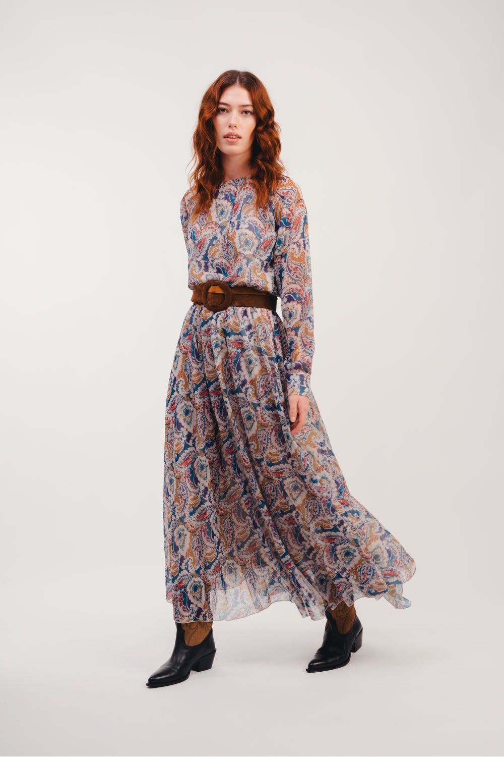 Vestido largo de cachemir militar The Jennifer