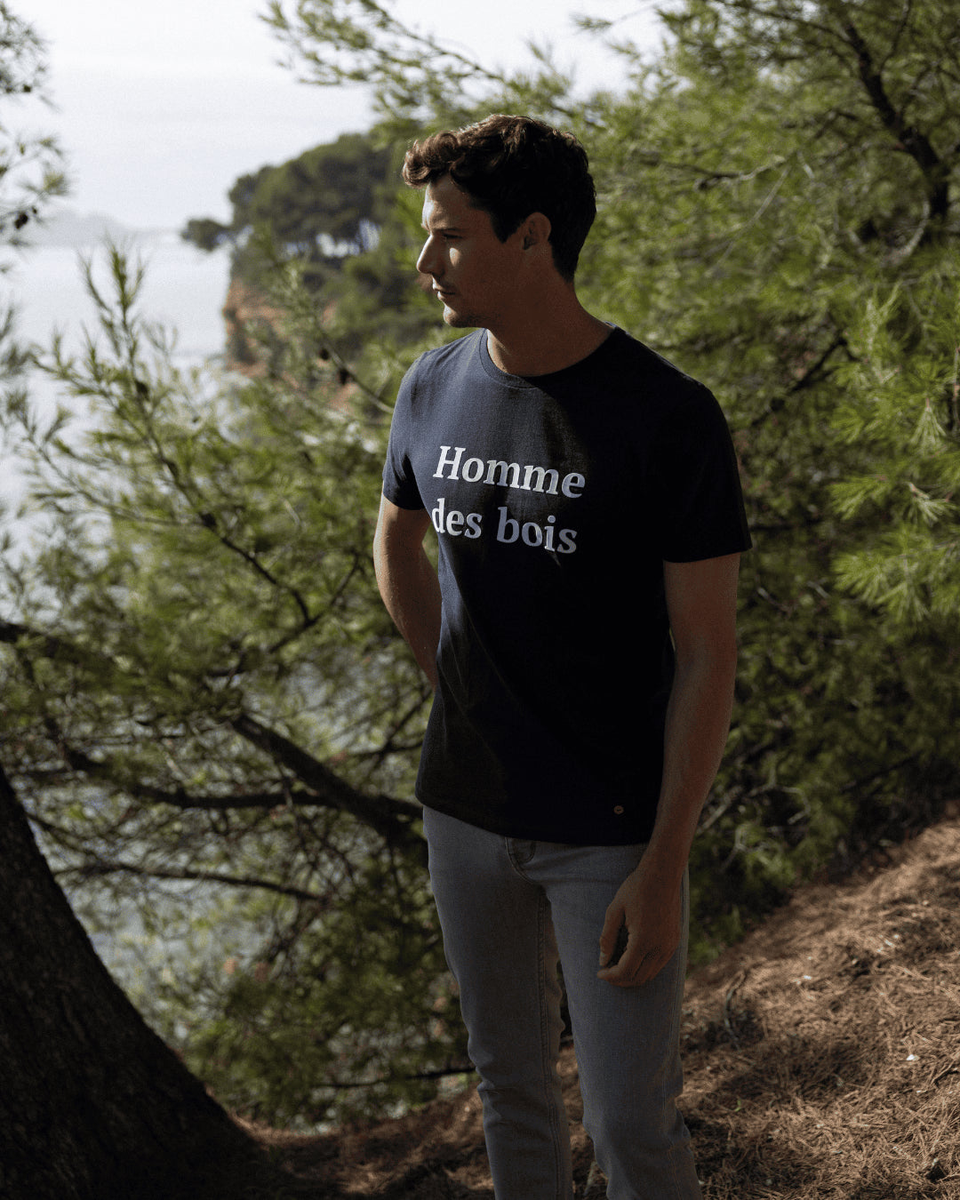 Navy Blue Cotton Homme des Woods Men's T-Shirt