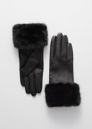 Gloves Eira Fur Cuff Gloves - Black - Women