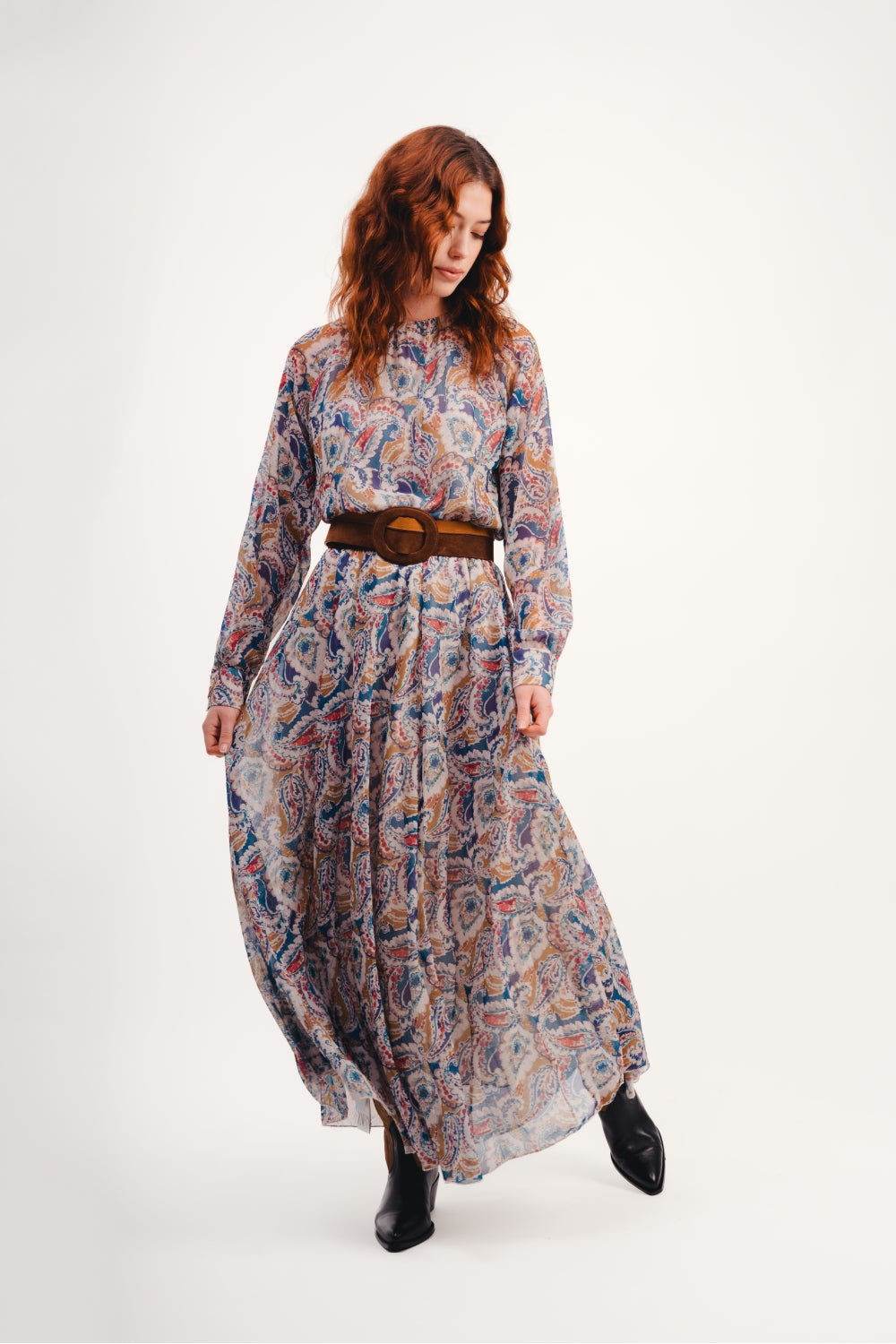 Vestido largo de cachemir militar The Jennifer
