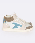 Zapatillas altas blancas y marrón claro de cuero