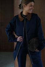 Romy Navy Mid-Long Jacket