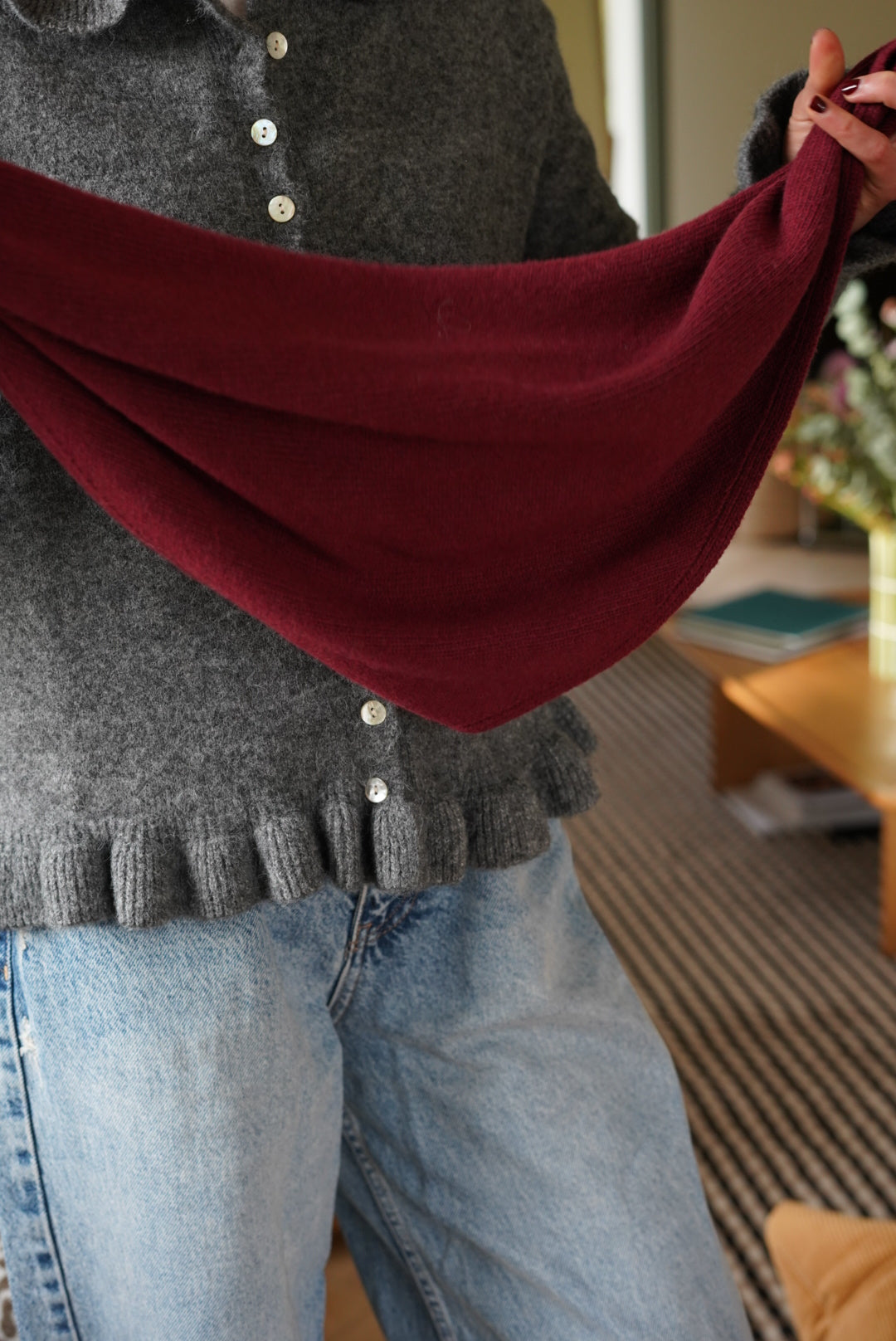 Max Maille Burgundy Scarf
