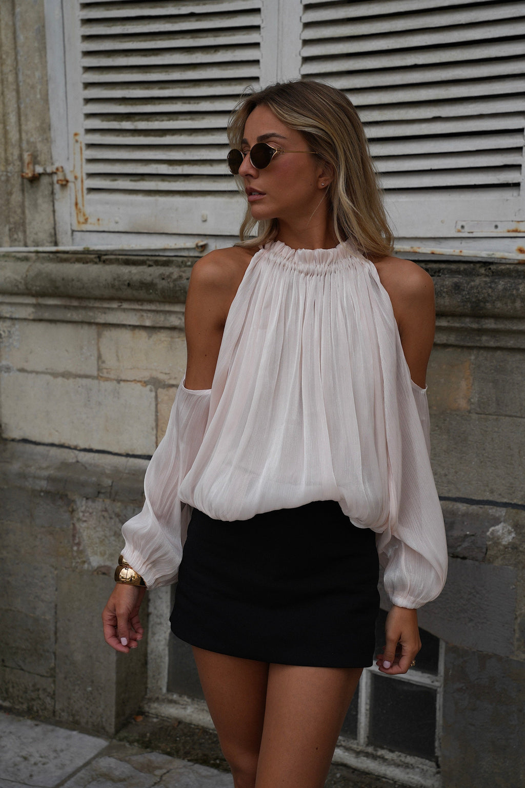 Octavia Cut-Out Blouse - Cream