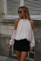 Octavia Cut-Out Blouse - Cream
