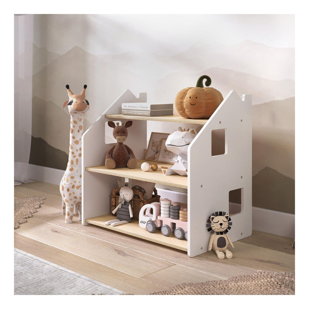 Étagère À Jouets – Blanc & Gris