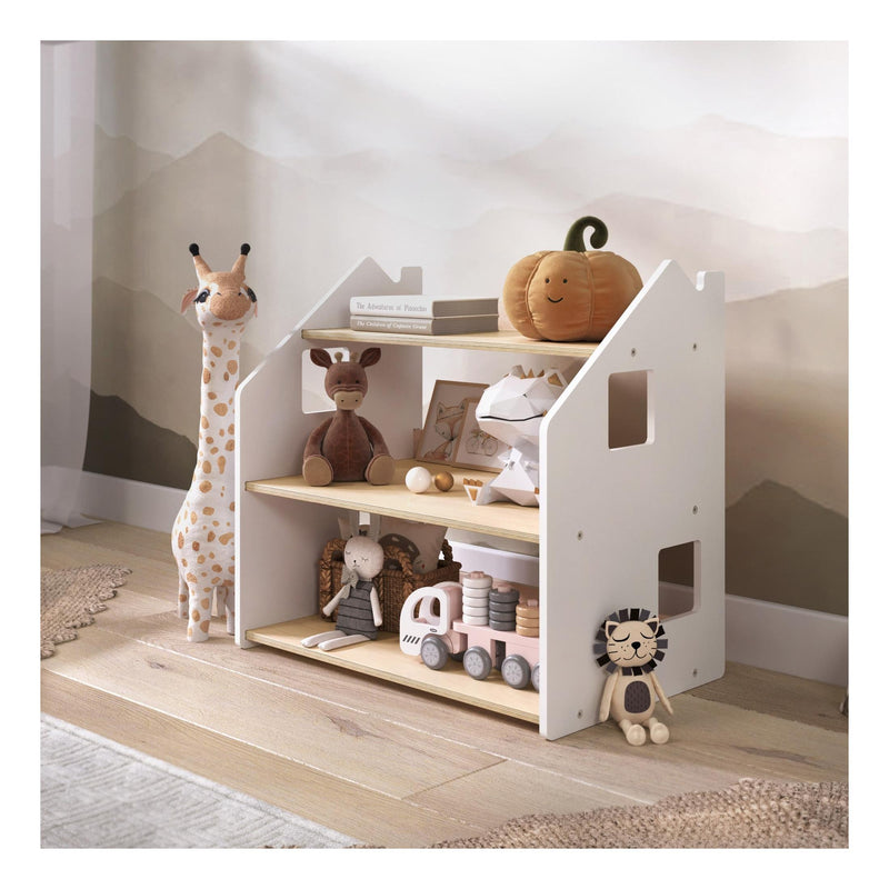 Étagère À Jouets – Blanc & Gris