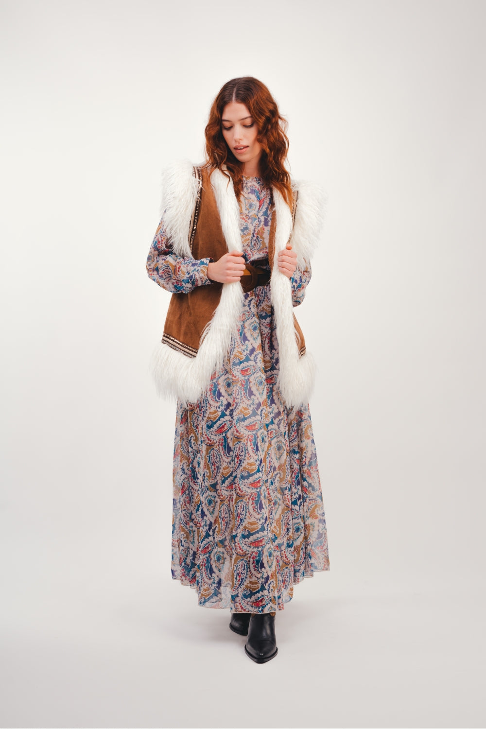 Vestido largo de cachemir militar The Jennifer