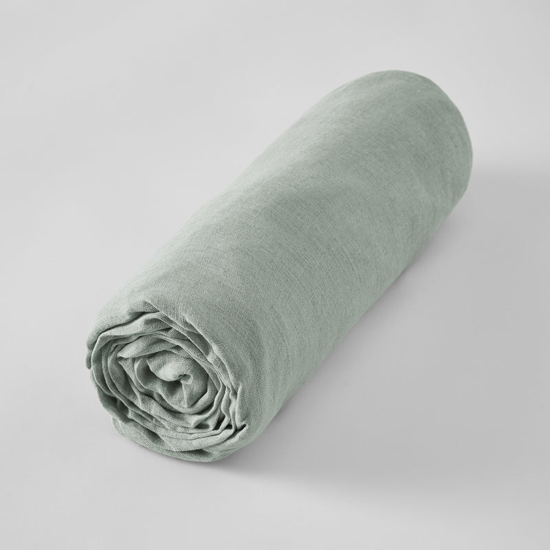 Drap Housse - Lin Lavé - Soline - Eucalyptus