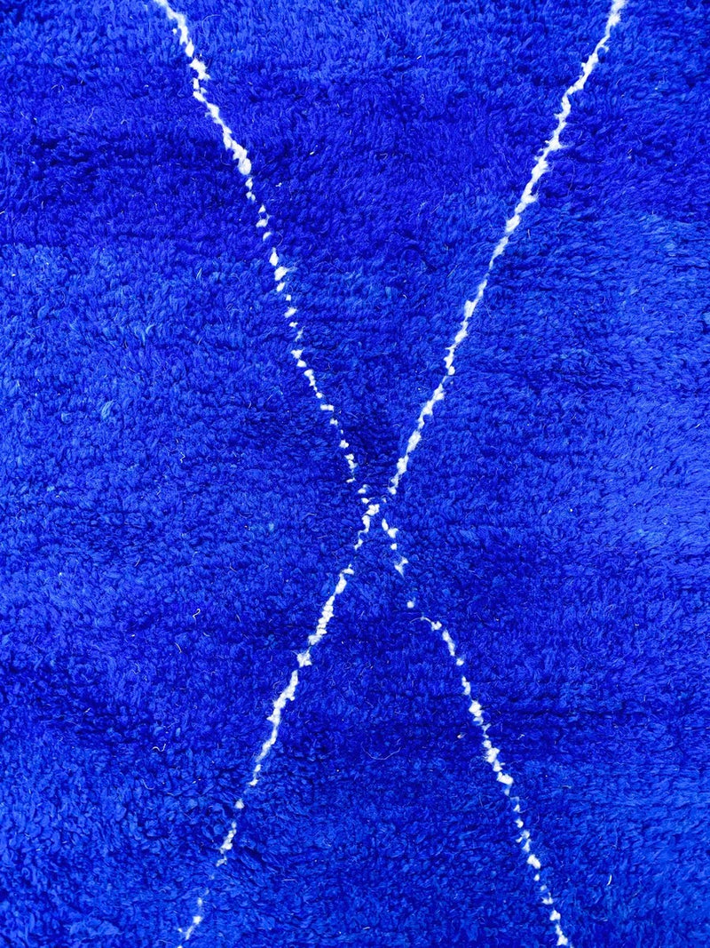 Tapis Berbère Marocain Beni Ouarain - Bleu Majorelle