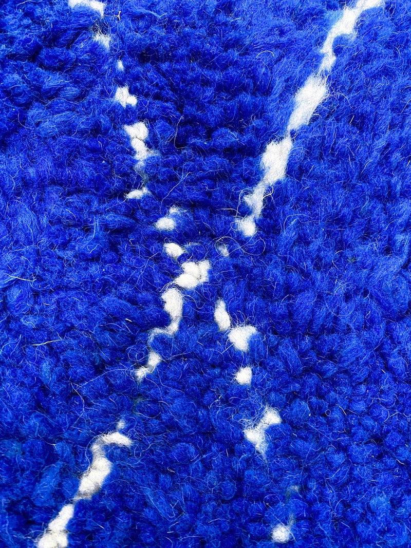 Tapis Berbère Marocain Beni Ouarain - Bleu Majorelle