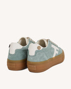 Sneakers Platform In Pelle Scamosciata Blu