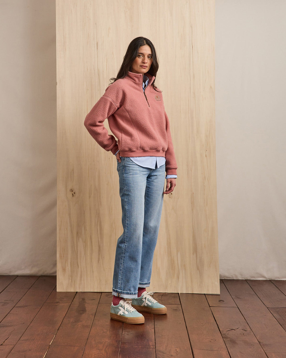 Sneakers Platform In Pelle Scamosciata Blu