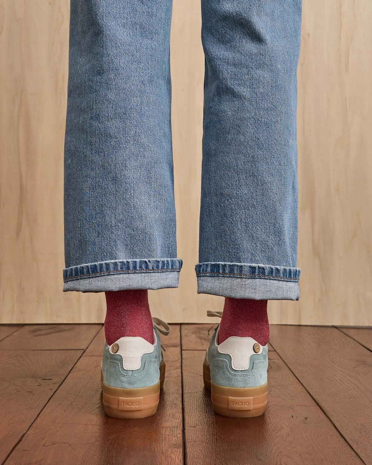 Sneakers Platform In Pelle Scamosciata Blu